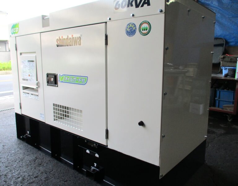 DGM600MK 60KVA 中古発電機 新ダイワ 三相・単相同時出力 オイルガード付 低稼働