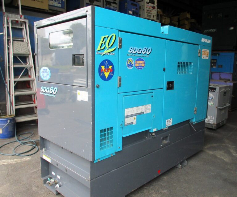 SDG60S-7A6 60KVA 中古発電機 AIRMAN 200⇔400V切替仕様 大容量燃料タンク オイルフェンス一体型