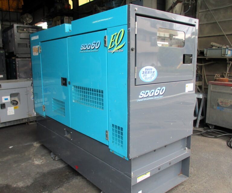 SDG60S-7A6 60KVA 中古発電機 AIRMAN 200⇔400V切替仕様 大容量燃料タンク オイルフェンス一体型